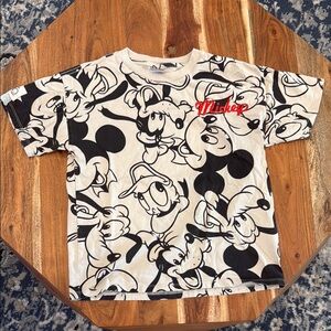Disney 100 Mickey Mouse Cotton On Cream and Black Short Sleeve Tee